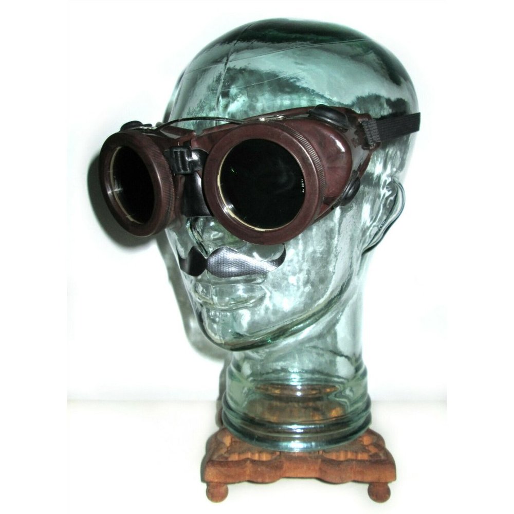 Antique Willson Kover Mor Goggles Safety Glasses Vtg Old Cool Mad Max Steampunk